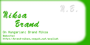 miksa brand business card